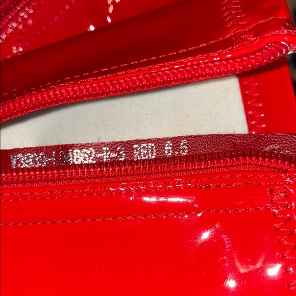 NWT Red Patent Leather Wide Calf Ankle Boots size 6.5 - Picture 7 of 8